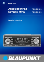 Blaupunkt Acapulco-MP-52 - Owners Manual